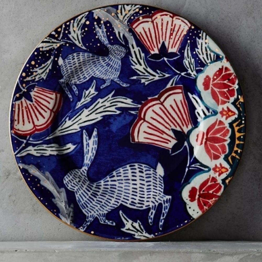 Anthropologie  bone china Pancha canapé dessert plate